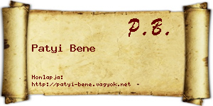 Patyi Bene névjegykártya